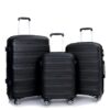 Hardshell Suitcase Spinner Wheels Pp Luggage Sets Lightweight Durable Suitcase & Tsa Lock, 3 Piece Set (20/24/28) - Black - Image 6