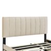 Queen Platform UpholsteredBed With 2 Drawers And Twin Long Trundle - Beige - Image 8