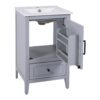 20" Bathroom Vanity With Sink, Bathroom Cabinet With A Door, Door Shelf Storage And Adiustable Foot Pads, A Drawer - Gray - Image 16