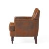 Vitality - Club Chair With Button Tufted Diamond Stitching And Turned Legs - Brown - Image 7