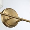 Regal - Double Light Vanity With Clear Ribbed Satin - Antique Brass / Clear - Image 4
