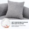 4 Seater Sofa With Chenille Fabric, 30D, 60 Hardness Full Sponge, 4 Pillow For Living Room, Home Furniture Sleeper Sectional Sofa For Apartment - Gray - Image 4