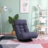 Adjustable Japanese Reclining Floor Chair Sofa With Metal Frame For Living Room & Balcony - Navy - Image 17