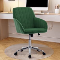Adjustable Office Chair, Home Bedroom, Ergonomic Swivel Chair, Backrest Seat, Comfortable For Long Sitting - Green