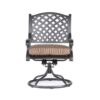 Patio Outdoor Dining Swivel Rocker Chairs With Cushion (Set of 2) - Dupione Brown - Image 5