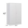Metal Storage Cabinet With Locking Doors And Adjustable Shelf, Folding Filing Storage Cabinet, Folding Storage Locker Cabinet For Home Office, School, Garage - White - Image 3