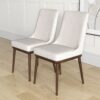 Kate - Mid-Century Modern Dining Chair (Set of 2) - Fabric - White - Image 3