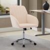 Adjustable Office Chair, Home Bedroom, Ergonomic Swivel Chair, Backrest Seat, Comfortable For Long Sitting - Khaki - Image 13