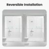 Semi Frameless Double Sliding Shower Door With SGCC Tempered Glass - Brushed Nickel - Image 9