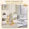 Versatile Children's Bookshelf With House-Shaped Design Multifunctional Storage - White - Image 9