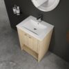 Modern 24" Freestanding Bathroom Vanity With Ceramic Sink And Soft Closing Doors - Oak - Image 5