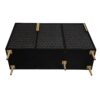 3 Door Storage Cabinet, Buffet Sideboard With Adjustable Shelves, Honeycomb Seamless Hexagons Pattern Metal Door For Living Room, Dining Room, Kitchen, Entrance - Black - Image 11