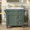 Bathroom Vanity With Top Sink, Modern Bathroom Storage Cabinet & 2 Drawers And A Tip-Out Drawer, Single Sink Bathroom Vanity - Green - Image 21