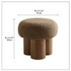 Mushroom Stool With Lamb Wool Seat And Walnut Veneer Barrel Pipe - Brown - Image 3