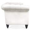 84.65" Rolled Arm Chesterfield 3 Seater Sofa - White - Image 6