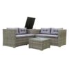 4 Piece Patio Sectional Wicker Rattan Outdoor Furniture Sofa Set With Storage Box - Gray - Image 12