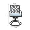Dining Swivel Chair (Set of 2) - Light Blue - Image 3