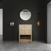 Modern Freestanding Bathroom Vanity With 2 Soft Closing Doors, Excluding Sink - Oak - Image 2