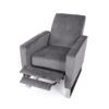 Bolt - Upholstered Recliner Chair With Stainless Steel Base - Gray / Chrome - Image 5