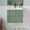 Wall Mounted Bathroom Vanity With 2 Drawers, Ideal For Small Bathrooms - Green - Image 2