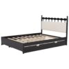 Queen Size Storage Platform Bed With 2 Big Drawers Twin Size Trundle - Espresso - Image 6
