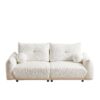 Lamb's Wool 2 Seater Cushion Sofa Comfortable Sofa For Living Room Bedroom And Other Casual Spaces Lamb's Wool Sofa With 2 Cushions And 2 Ball Pillows - White - Image 18