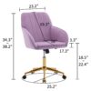 Ergonomic Swivel Office Chair With Backrest, Adjustable And Comfortable For Long Sitting - Lilac - Image 12