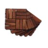 Acacia Wood Interlocking Deck Tiles Checker Pattern, 10 Piece Square Acacia Hardwood Outdoor Flooring For Patio, Bancony, Pool Side - Brown - Image 25
