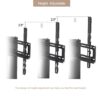 Height And Angle Adjustable Multi-Function Tempered Glass Metal Frame Floor With Lockable Wheels Mobile TV Stand, Lcd / Plasma TV Bracket 2 Tier Tempered Glass Shelves For Multiple Media Devices - Black - Image 7