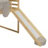 Full Size Loft Bed House Shaped Frame With Tent - Natural / Beige - Image 4