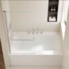 Aluminium Alloy Bathtub Shower Door With SGCC Tempered Glass - Brushed Nickel - Image 5
