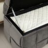 Stylish Storage Ottoman Bench With Safety Hinge For Living Room & Bedroom - Dark Gray - Image 16