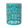 Airy - Outdoor Side Table With Lace Cut Design And Metal Frame - Teal - Image 8