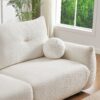 Lamb's Wool 2 Seater Cushion Sofa Comfortable Sofa For Living Room Bedroom And Other Casual Spaces Lamb's Wool Sofa With 2 Cushions And 2 Ball Pillows - White - Image 14