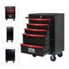 Rolling Metal Tool Chest With 5 Drawers, 20" Steel Storage Cabinet With Ball Bearing Slides - Black / Red - Image 6