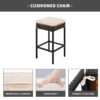 10 Piece Outdoor Acacia Wood Bar Height Table And 8 Stools With Cushions, Garden Wicker Dining Table, Foldable Tabletop, High Dining Bistro Set, All-Weather Patio Furniture - Brown - Image 4