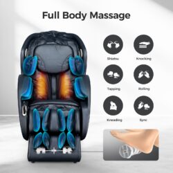 Bosscare - 3D Zero Gravity Massage Chair, Full Body Shiatsu Recliner With App - Black