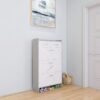 High Glossy Doors Shoe Rack 3 Doors Shoe Cabinet With 2 Drawers - Medium Gray - Image 4