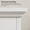 White 2 Door Rattan Storage Cabinet With Adjustable Partition, Medieval Modern Independent Buffet Cabinet, Multifunctional Decorative Cabinet Suitable For Living Room, Kitchen, Bathroom - White - Image 7