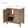 Bathroom Vanity With Single Sink, Combination Under Counter Sink, Bathroom Storage Cabinet With Soft Closing Door, Multi-Function Storage, Solid Wood Frame - Light Brown - Image 8