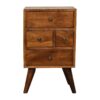 4 Drawer Multi Bedside Table - Chestnut - Image 3