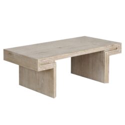 American Vintage Industrial Coffee Table, Premium Reclaimed Wood Texture, Double Tier Design - Antique Natural