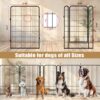 16 Panels Heavy Duty Metal Playpen With Door, Dog Fence Pet Exercise Pen For Outdoor - Black - Image 2