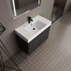 Minimalist 36" Freestanding Bathroom Vanity With Resin Sink And Storage Cabinet - Dark Oak - Image 8