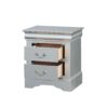 Louis Philippe - 4 Piece Queen Bedroom Set Bed (No Mirror) - Silver Gray - Image 2