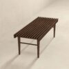 Mia - Mid-Century Modern Bench - Dark Brown - Image 6