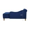 Chaise Lounge Indoor, Velvet Lounge Chair For Bedroom With Storage & Pillow, Modern Upholstered Rolled Arm Chase Lounge For Sleeping With Nailhead Trim For Living Room Bedroom Office - Navy Blue - Image 14