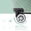 4 Piece Lightweight Suitcase, 14" Makeup Box, Aircraft Wheels (14/20/24/28) - Olive Green - Image 6