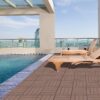 Wood Plastic Composite Deck Tiles (Set of 20), Sustainable Composite Decking Resist Rust, Water, Weather, Easy To Diy & Maintain, Ideal For Patios, Balconies, Rooftops - Coffee - Image 6