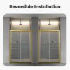 Semi Frameless Double Sliding Shower Door - Brushed Gold - Image 9